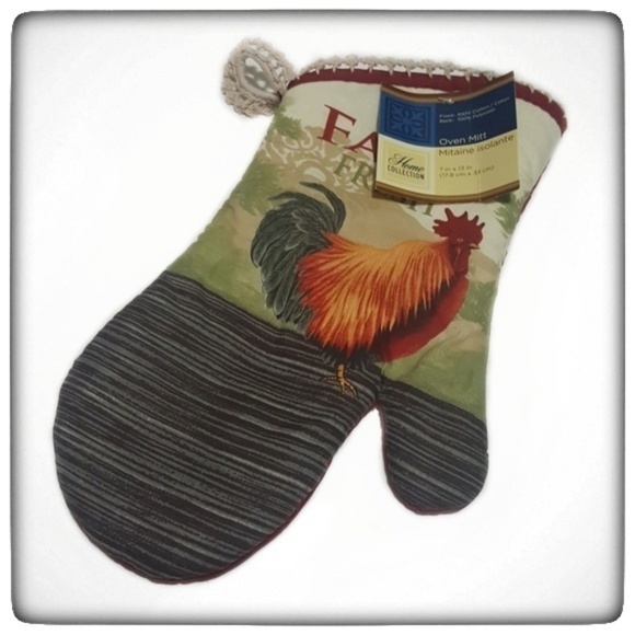 Handmade Farm Fresh Rooster Cooking Oven Mitt - Picture 1 of 7